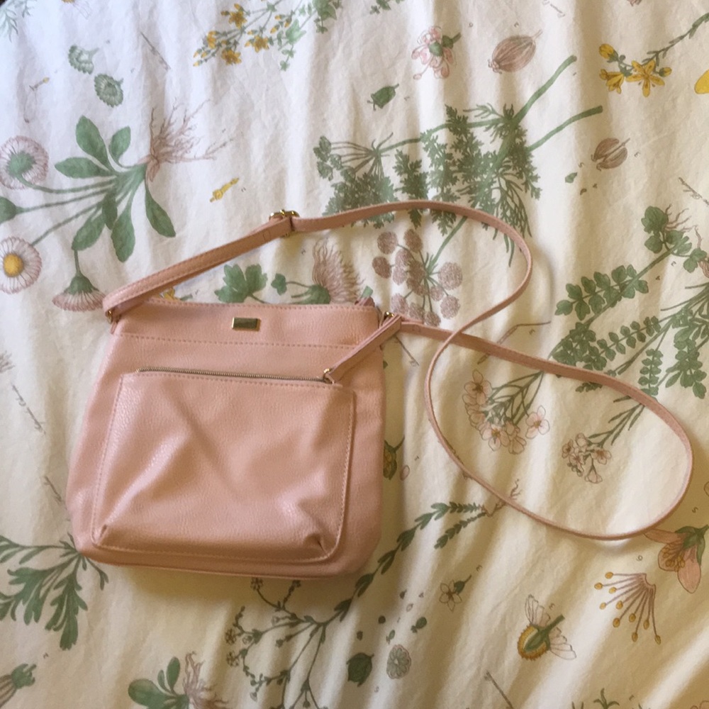 Pink over the shoulder purse.